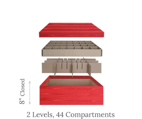 Ultimate Ornament Box<br>2 Trays, 44 Compartments scheme
