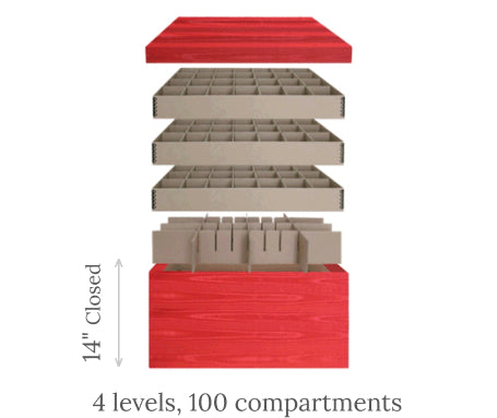 Ultimate Ornament Chest<br><span>4 levels, 100 compartments</span> scheme